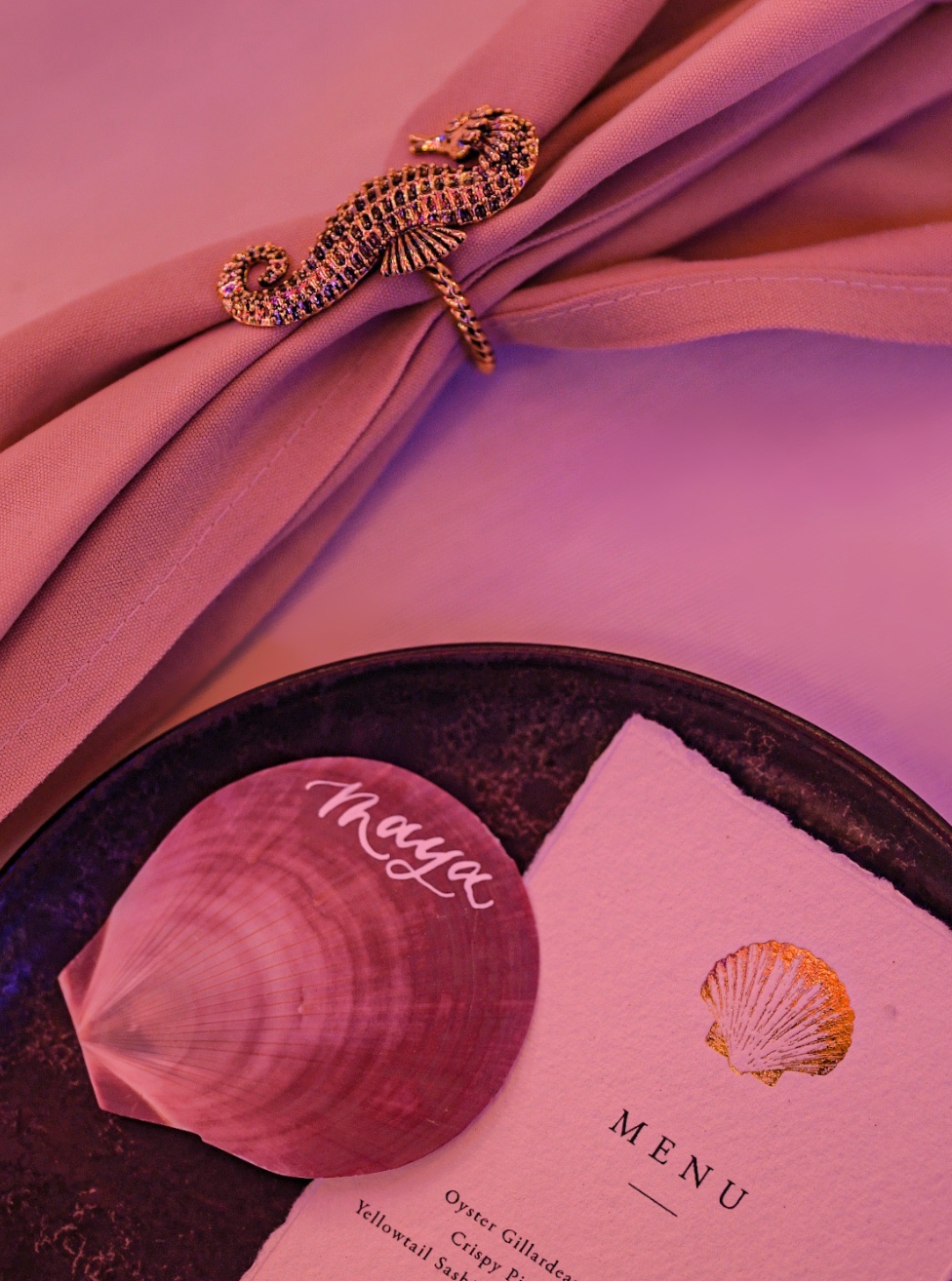 Nautical Sealife Napkin Ring Set