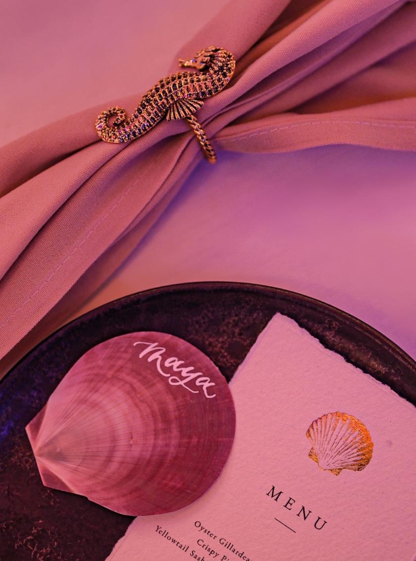 Nautical Sealife Napkin Ring Set