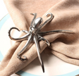 Octopus  Shape Antique Silver - Gold Color Napkin Ring