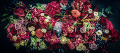 mongolian fleece blanket with floral print and fruits, BOLTE Home Textiles Collection