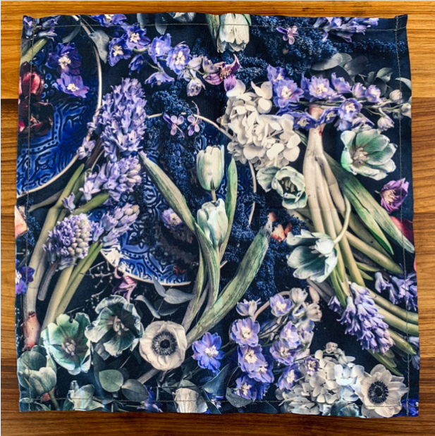 Bespoke Napkins with floral print and fruits, BOLTE Home Textiles Collection