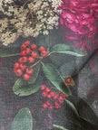 Square Scatter pillow with floral print and fruits, BOLTE Home Textiles Collection
