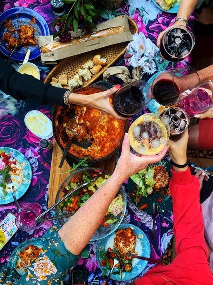 Table Cloth (150 cm x 150 cm) with bespoke flower and fruit print, BOLTE Home Textiles Collection