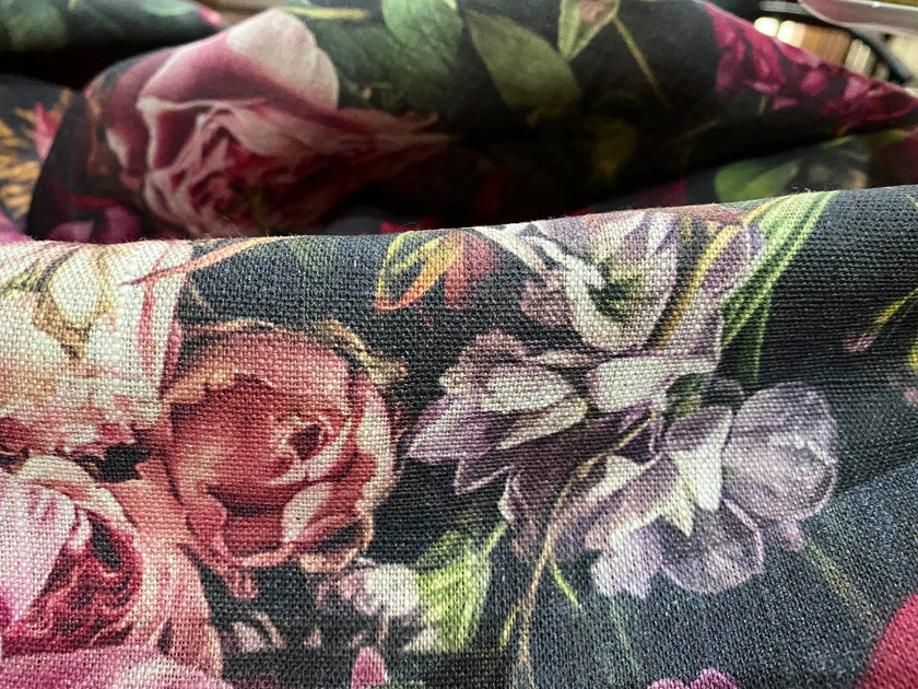 Square Scatter pillow with floral print and fruits, BOLTE Home Textiles Collection