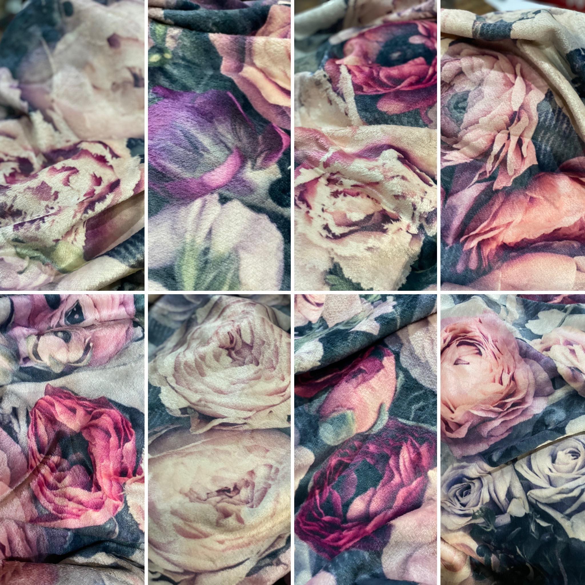 mongolian fleece blanket with floral print and fruits, BOLTE Home Textiles Collection