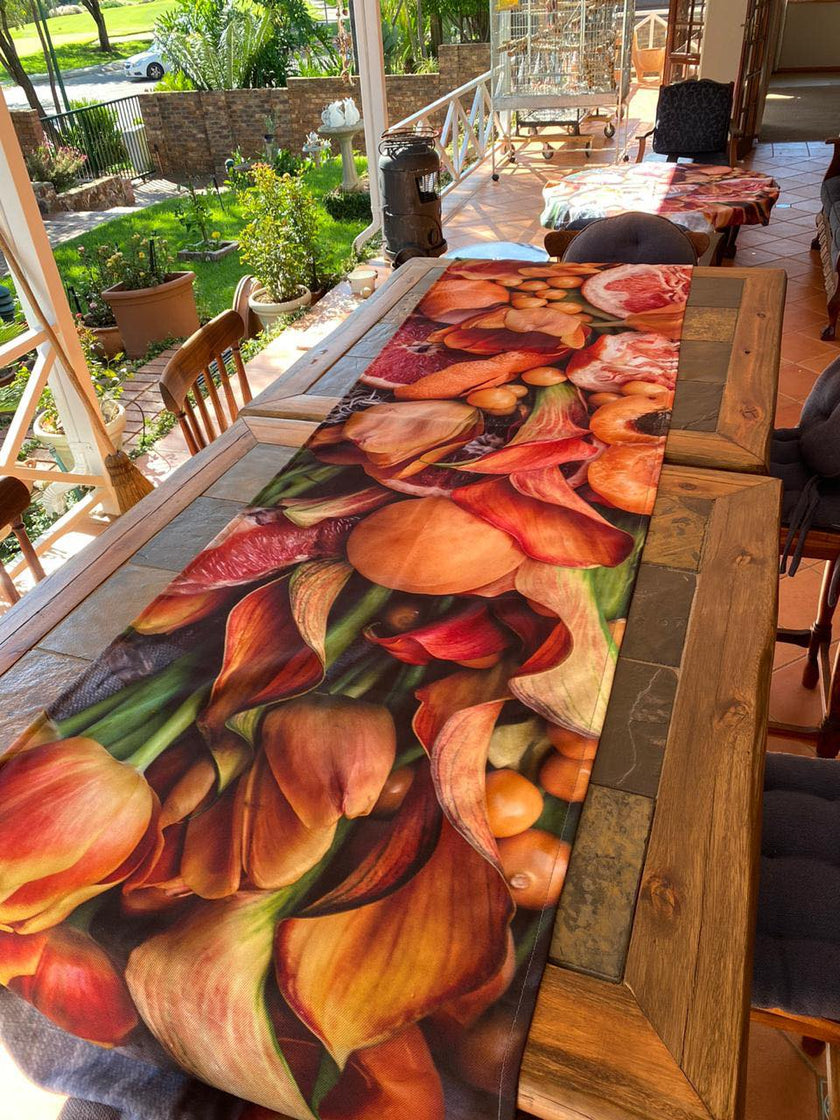 Table Runner (70 cm x 250 cm) with bespoke flower and fruit print, BOLTE Home Textiles Collection