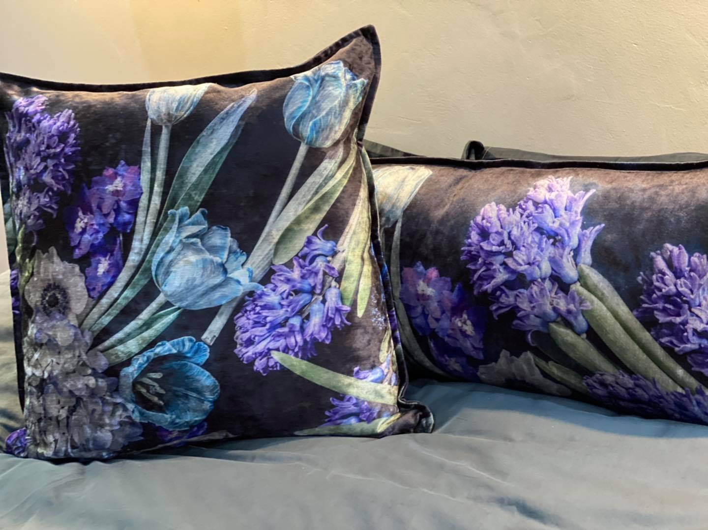 Square Scatter pillow with floral print and fruits, BOLTE Home Textiles Collection