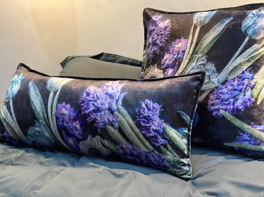 Rectangular Scatter Pillow with floral print and fruits, BOLTE Home Textiles Collection