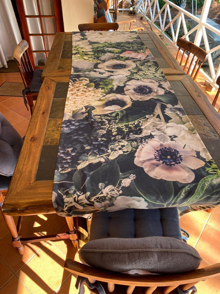Table Runner (70 cm x 250 cm) with bespoke flower and fruit print, BOLTE Home Textiles Collection