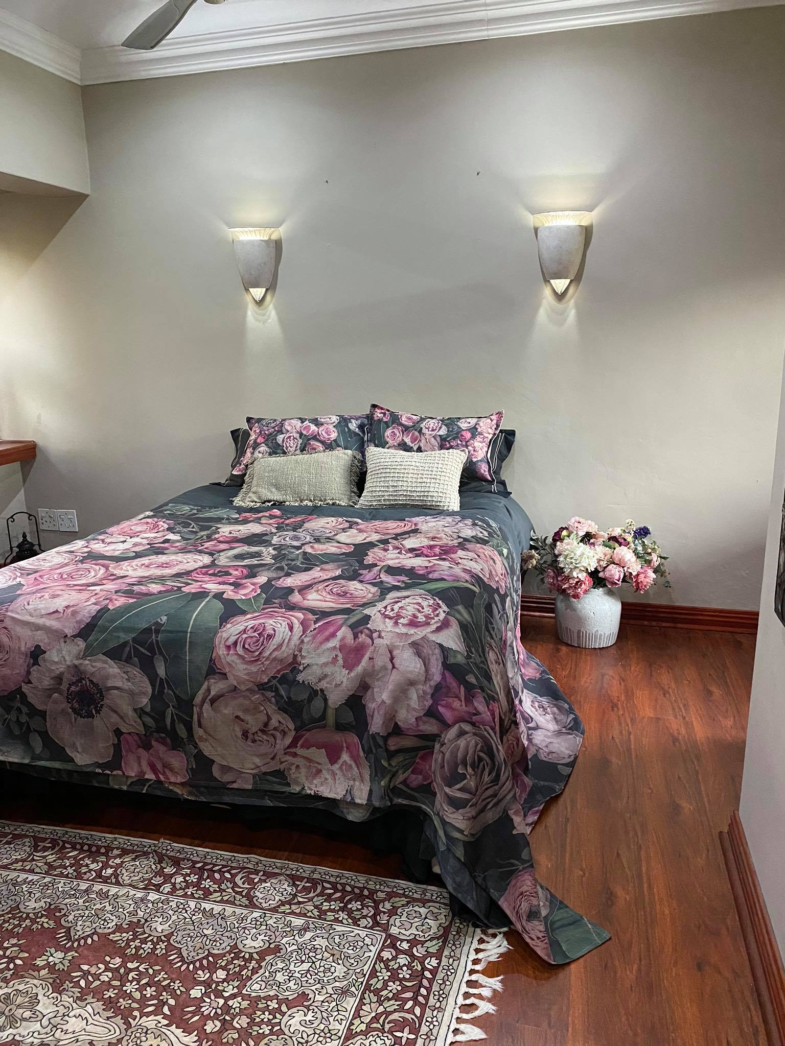 mongolian fleece blanket with floral print and fruits, BOLTE Home Textiles Collection