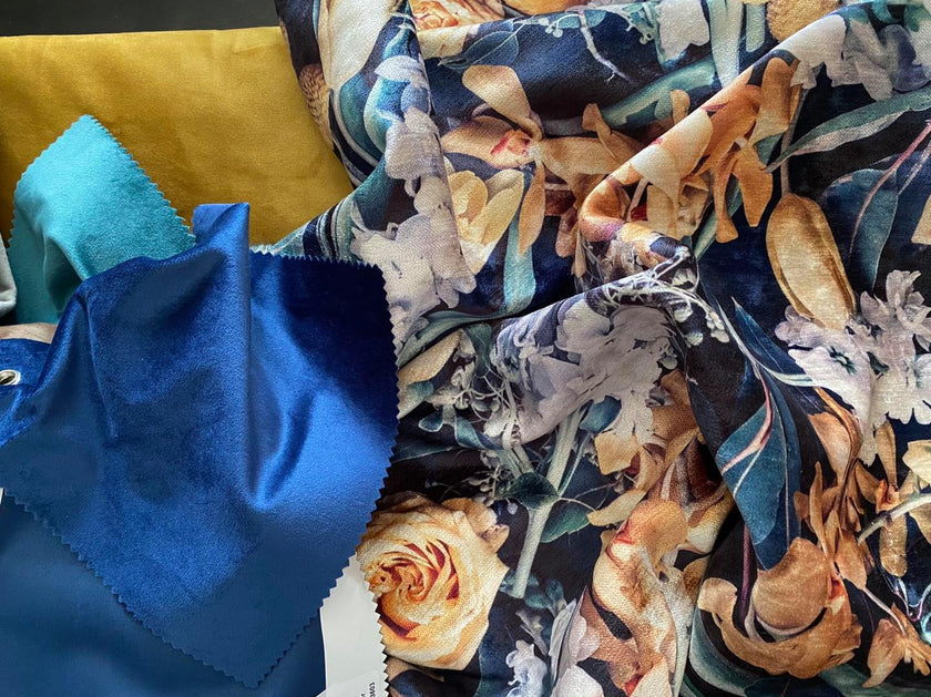 Rectangular Scatter Pillow with floral print and fruits, BOLTE Home Textiles Collection