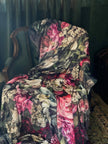 mongolian fleece blanket with floral print and fruits, BOLTE Home Textiles Collection
