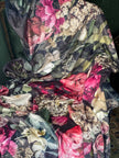 mongolian fleece blanket with floral print and fruits, BOLTE Home Textiles Collection