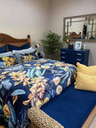 mongolian fleece blanket with floral print and fruits, BOLTE Home Textiles Collection