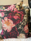 Square Scatter pillow with floral print and fruits, BOLTE Home Textiles Collection
