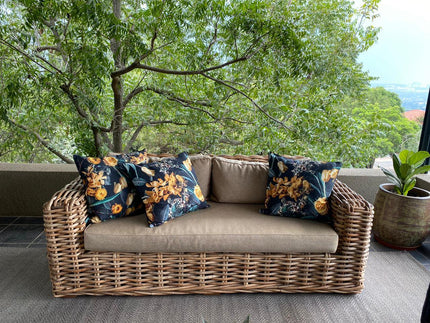 Square Scatter pillow with floral print and fruits, BOLTE Home Textiles Collection