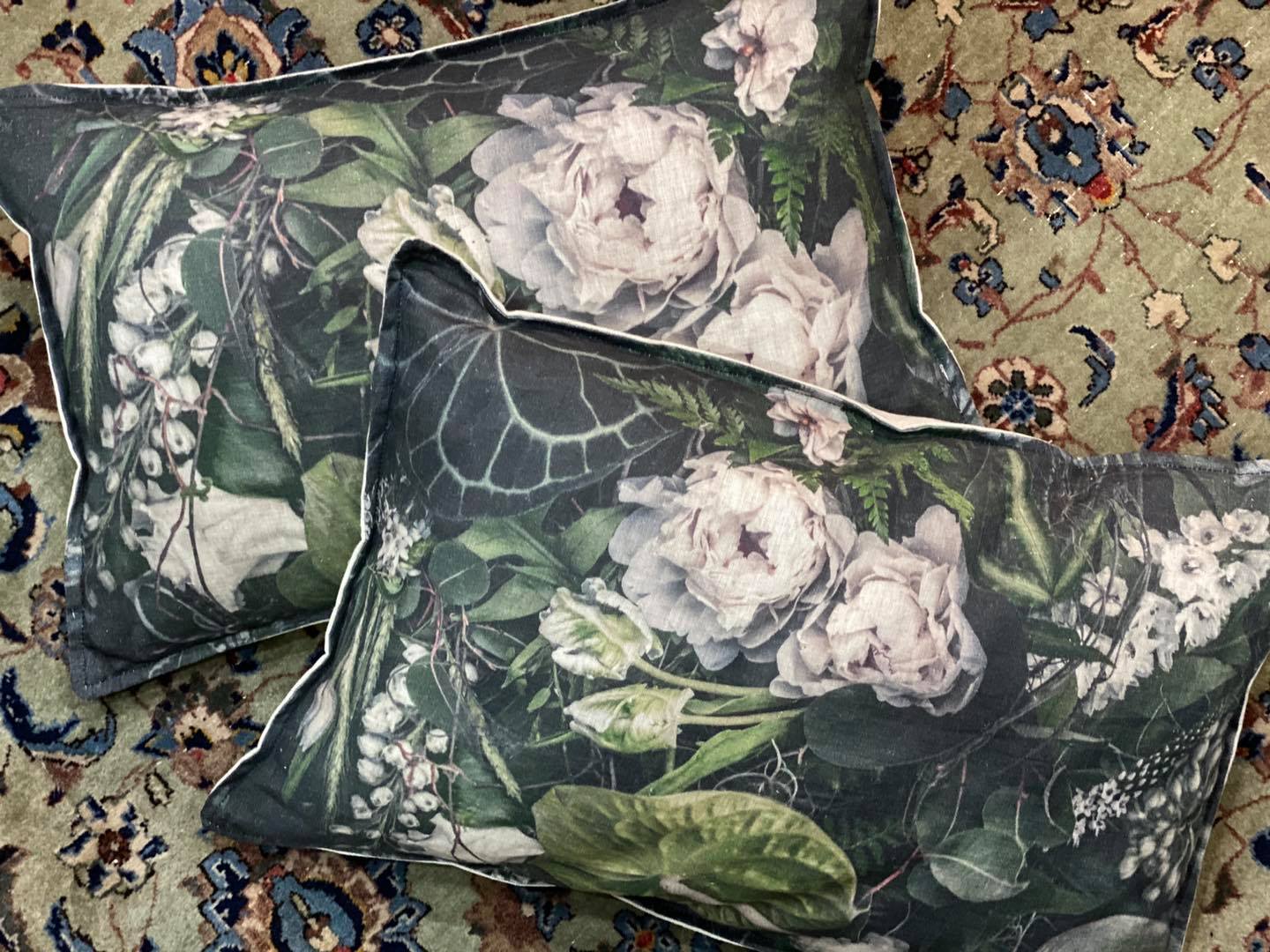 Rectangular Scatter Pillow with floral print and fruits, BOLTE Home Textiles Collection