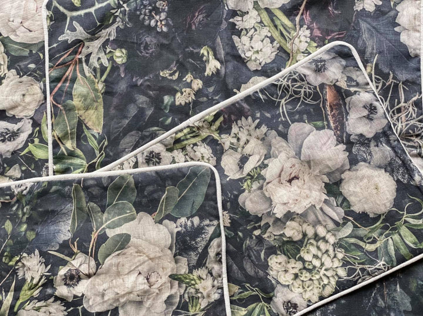 Rectangular Scatter Pillow with floral print and fruits, BOLTE Home Textiles Collection