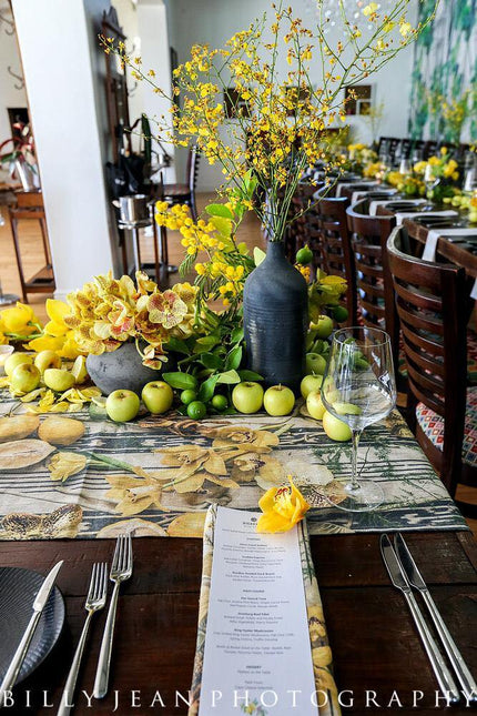 Table Runner (70 cm x 150 cm) with bespoke flower and fruit print, BOLTE Home Textiles Collection
