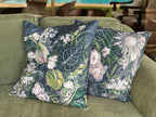 Square Scatter pillow with floral print and fruits, BOLTE Home Textiles Collection