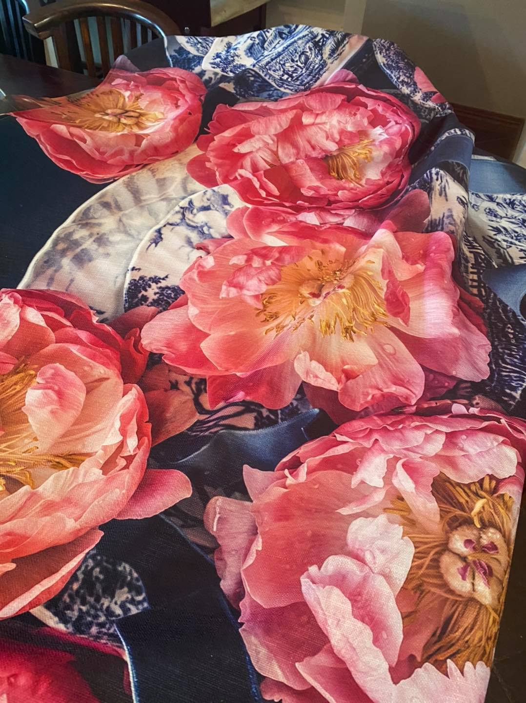 Table Runner (70 cm x 250 cm) with bespoke flower and fruit print, BOLTE Home Textiles Collection