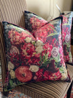 Square Scatter pillow with floral print and fruits, BOLTE Home Textiles Collection