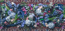 mongolian fleece blanket with floral print and fruits, BOLTE Home Textiles Collection