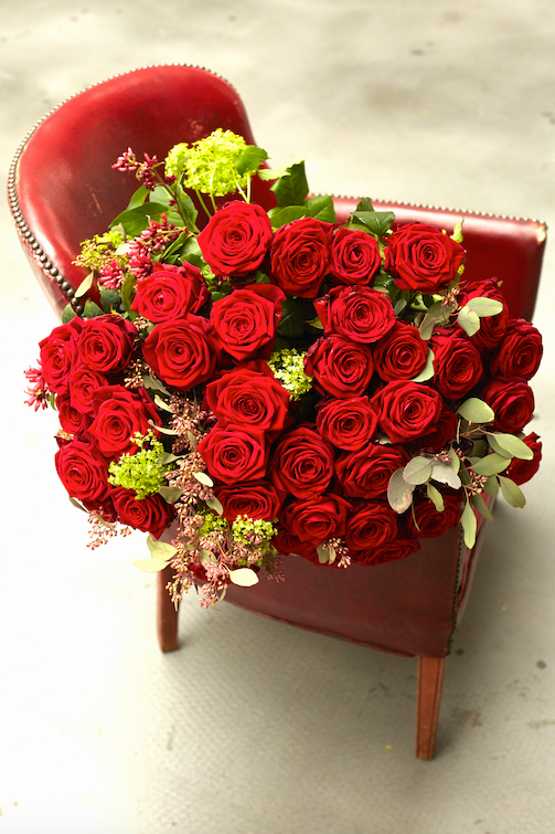 Long Roses with Seasonal Foliage Luxury Event Florist London 